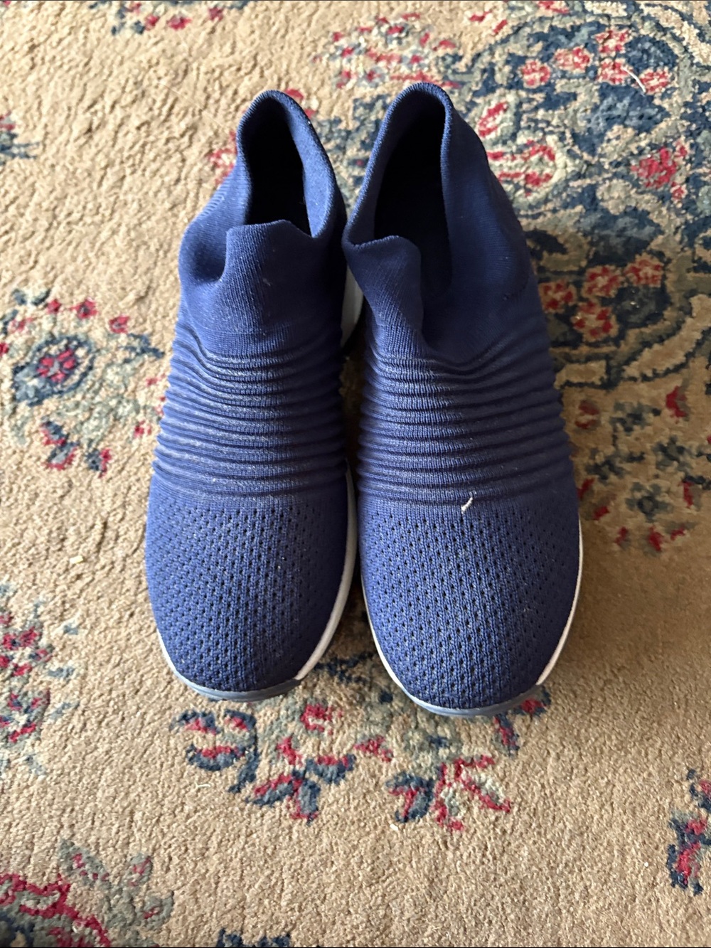Women's Slip-On Knit Athletic Sneakers in Dark Blue